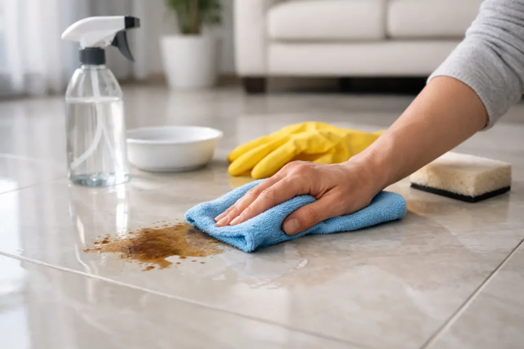 Cómo quitar manchas de porcelanato sin dañarlo