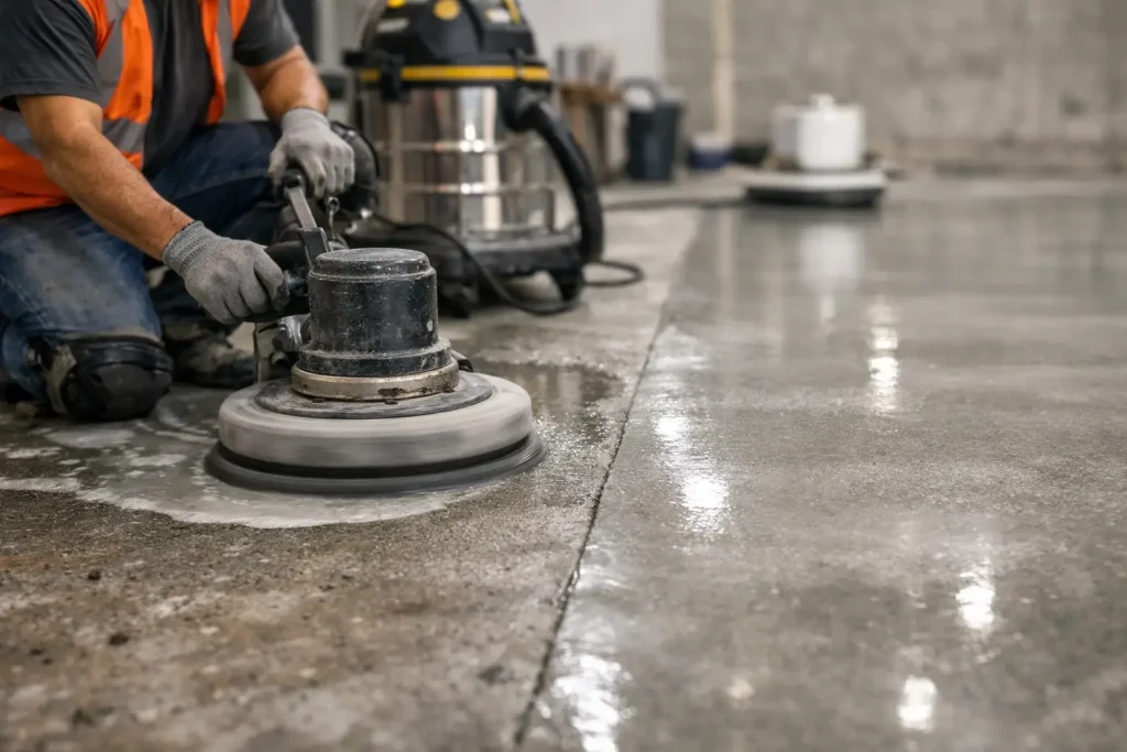 Restauración de piso de concreto bien hecha